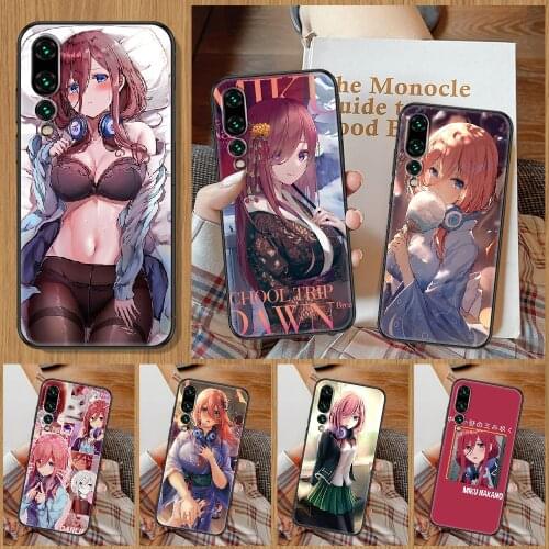 Nakano miku Anime Phone Case For Huawei P Mate P10 P20 P30 P40 10 20 Smart Z Pro Lite black luxury Etui fashion back painting
