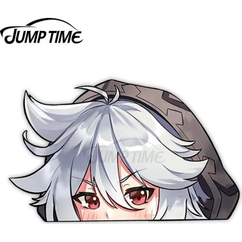 JumpTime 13 x 7.7cm Genshin impact Razor Peeker Car Stickers Car Accessories Decal Waterproof Sunscreen Repair Trunk Decoration