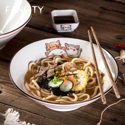 FANCITY Large soup bowls, ceramic home noodle bowls, salad bowls, ramen bowls, soup bowls, bowls