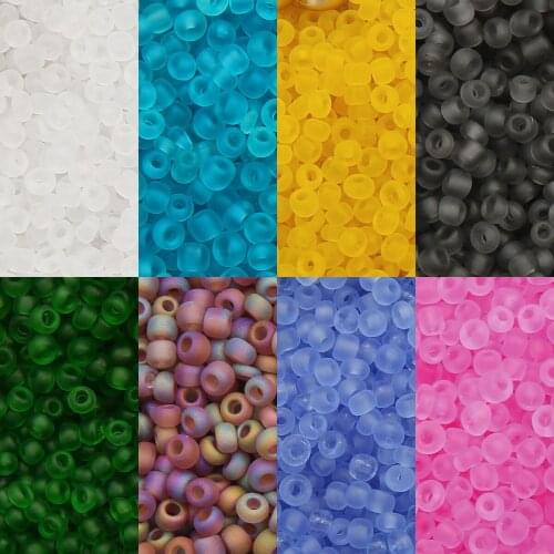 2/3/4mm Frosted Glass Seed Beads Straight Hole Crystal Beads For Jewelry Making Necklace Charms Handmade DIY Craft Accessories