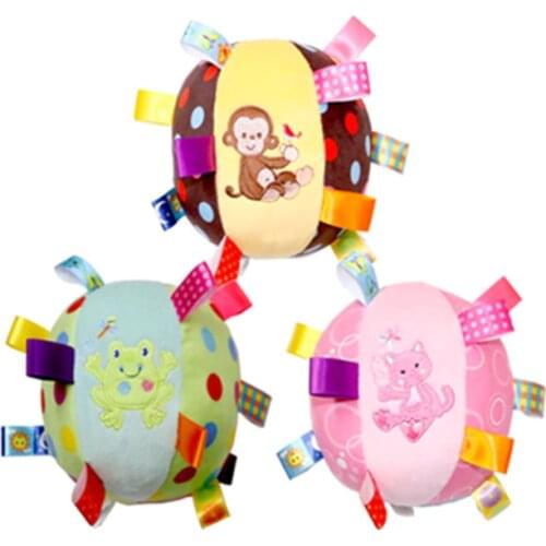 Baby Plush Ball Toys Soft Stuffed Animal Toy Infant Body Building Balls Boys Girls Music Sense Rattles Early Learning
