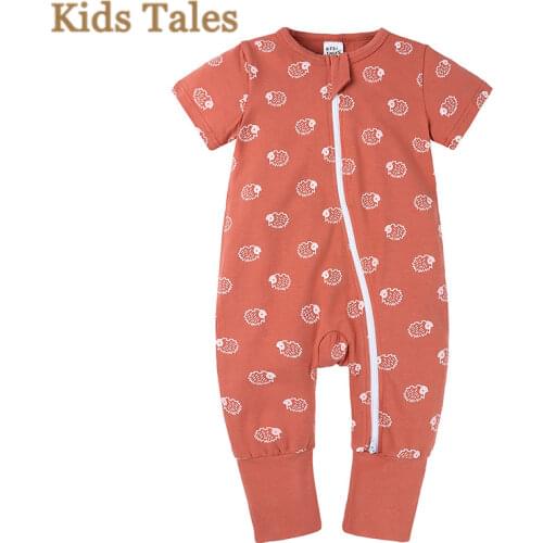 PQ163 Toddler Newborn Infant Baby Boy Girl Rompers Clothes hedgehog short Sleeve Cartoon Infant rompers zipper Sunsuit