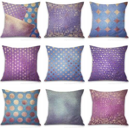 Home Decor purple Pillowcase Pattern Zipper Decoration Throw Pillows For Car Sofa Chair Linen Cushion Cover 45x45