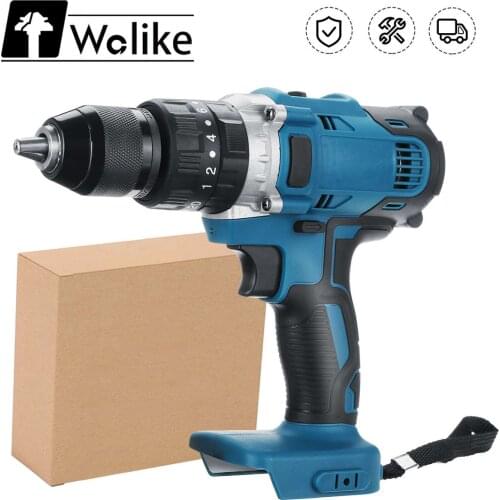 Electric Cordless Impact Drill 13mm Rechargeable Electric Screwdriver Drill Double Speed Power Tools for Makita 18V Battery