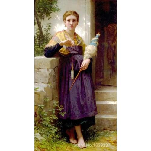 Canvas Paintings for living room The Spinner William Adolphe Bouguereau High quality Hand painted
