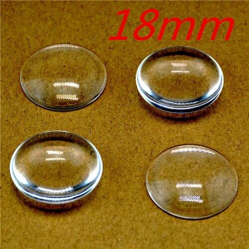 20pcs/lot Good Quality 18mm Domed Round Transparent Clear Magnifying Glass Cabochon Cameo Setting Base Set
