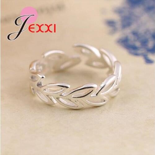 Original Leaf Leaves Rings for Women S925 Sterling Silver Fashion Open Adjustable Party Ring Temperament Elegance Accessories
