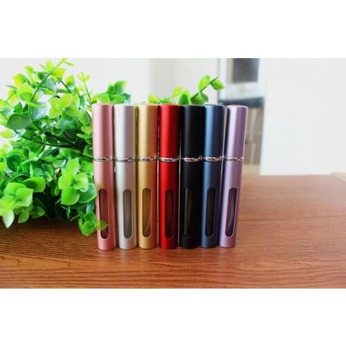 5ML Small Pure Color Glass Aluminum Perfume Bottles Spray Empty Bottle Optional Colors 10PCS/LOT