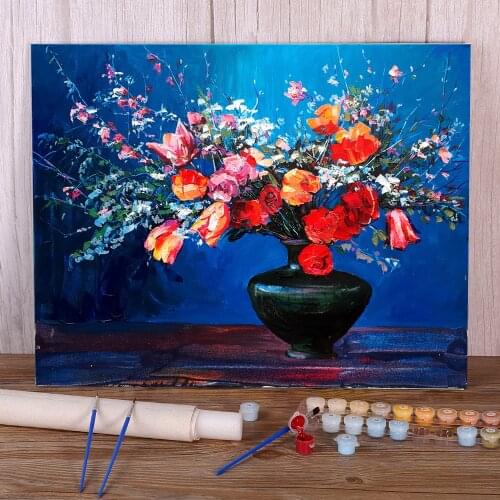 Landscape Flowers DIY Paint By Numbers Kit Oil Paints 40*50 Oil Painting Home Decor Crafts For Adults Handiwork