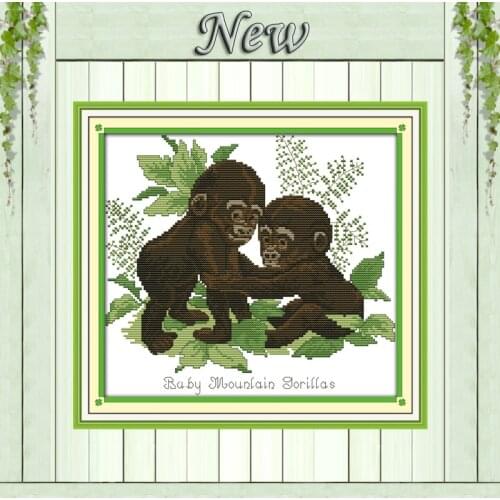 Babie Gorillas animal home Decor painting counted print on canvas DMC 11CT 14CT kits DIY Cross Stitch embroidery needlework Sets