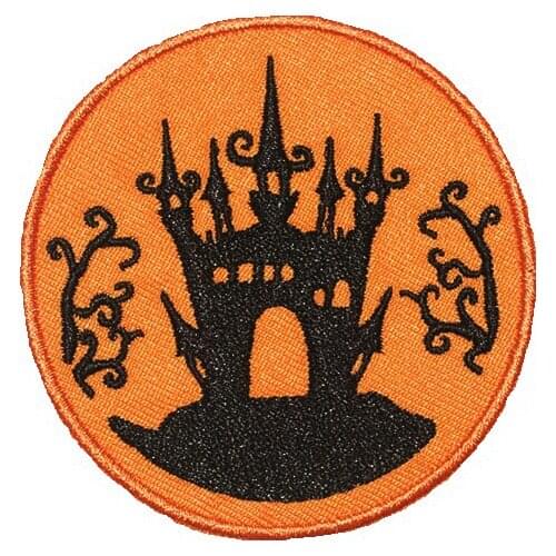 Halloween Haunted House Embroidery Iron Stick-on Patches Appliques Caps Jackets Vests Accessories DIY Logo Sewing Garment Badges