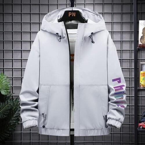 Spring Autumn Patchwork Streetwear Jackets Men Big Size 4XL Hooded Casual Loose Print Windbreaker Jacket Male Hip Hop Coat homme