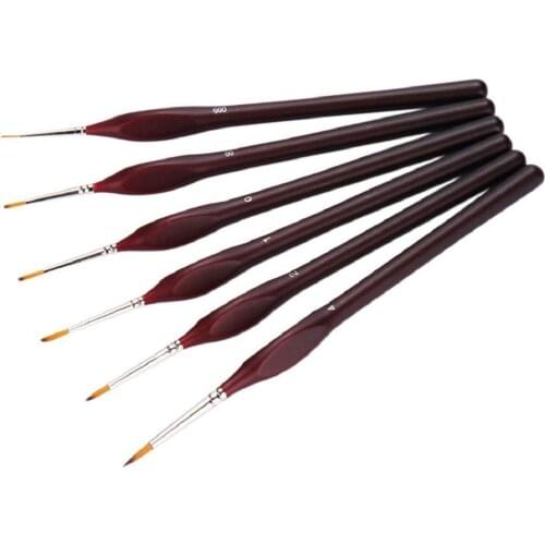 New-6-Piece Fine Paintbrushes - Detail Paint Brush Set - For Acrylic, Watercolor, Oil