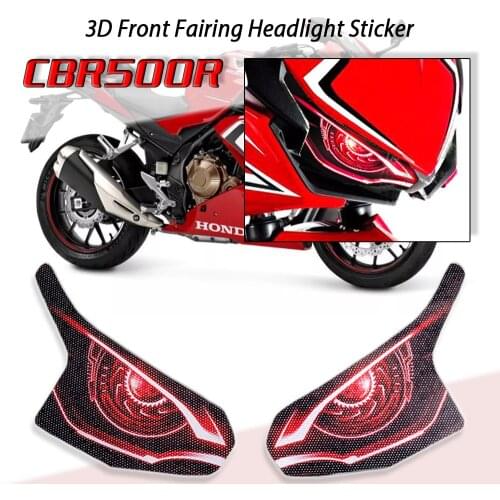 For HONDA CBR500R CBR 500R CBR500 R 2016-2019 Motorcycle 3D Front Fairing Headlight Sticker Guard