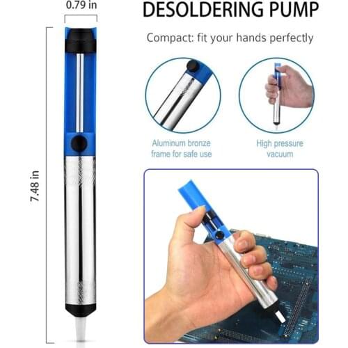 Metal Solder Remover Sucker Manual Desoldering Pump Half Aluminum Electric Removal Vacuum Desolder Welding Soldering Supplies
