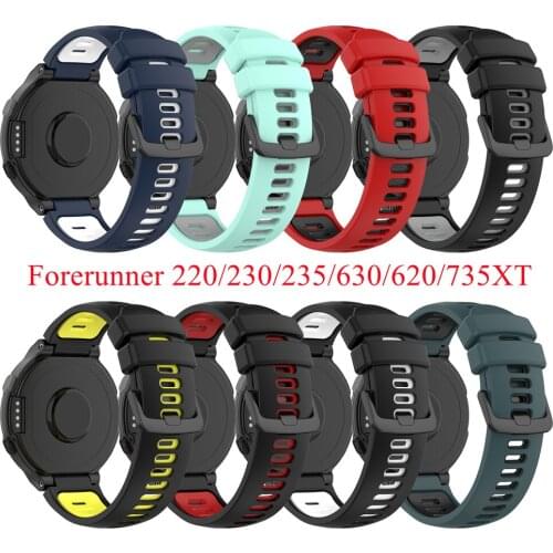 Watch Band For Garmin Forerunner 220 230 235 620 630 735 735XT Approach S20 S5 S6 Dual Color Soft Silicone Strap Watchband