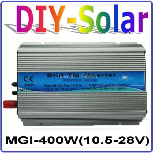 400W Grid Tie Inverter 10.5-28VDC Input for Solar Panel 18V / 36 Cells, Pure Sine Wave Inverter 400W