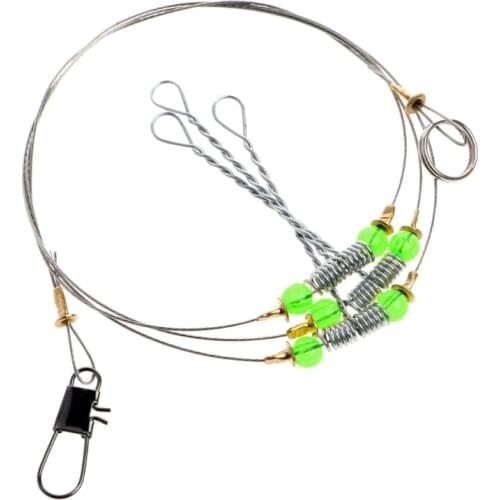 Anti-Winding Swivel String Sea Fishing Hook Steel Rigs Wire Leader Fish Hooks U7EF