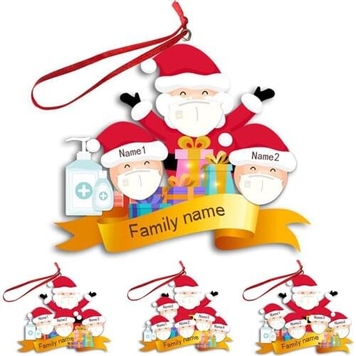 Resin Snowman Santa Claus Face Cover Family Pendant Christmas Hanging Ornaments Party Prop Home Holiday Decoration Xmas Gift