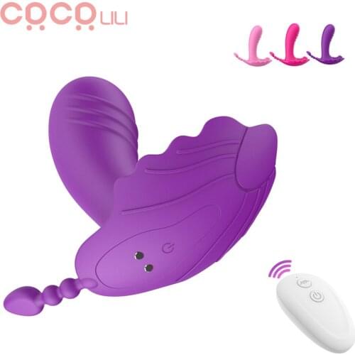 Clitoral Stimulator Invisible Quiet Panty Dildo Vibrator Anal Plug 10 Modes with Remote Controller Vibrating Sex Toys for Women
