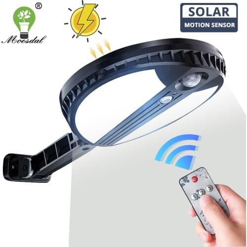 LED Solar Light Powerful PIR Motion Sensor Solar Wall Lamp Waterproof Outdoor Garden Lighting Street Lamps with Remote Control