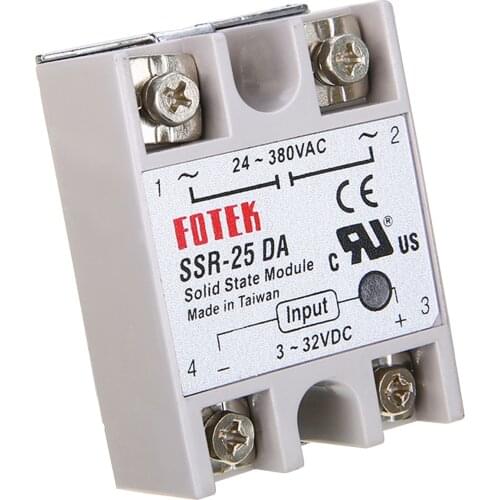 1pc Durable Solid State Relay SSR-25 DA Solid State Relay 24-380V 25A for PID Temperature Controller