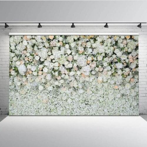 Vinyl beautiful flowers Wedding White Flower Backdrops Ceremony Photo Booth Background for Photography Studio