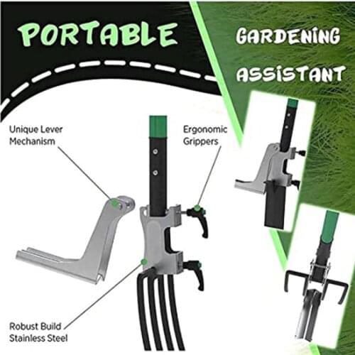 Weeding Aid Tool Stand Up Digging Use Portable Labor-Saving Gardening Assistant Stainless Removable Foot Pedal