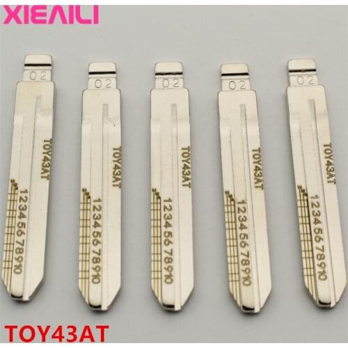 XIEAILI 50Pcs NO.2 TOY43AT Engraved Line Key Blade Scale Shearing Teeth Uncut Key Blade For Toyota Camry/Corolla/Reiz S305
