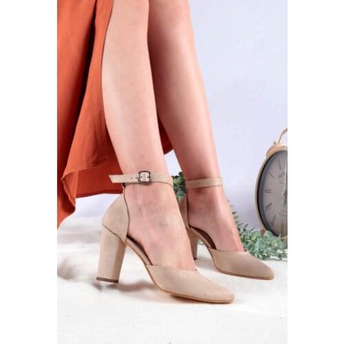 Joyce Cream Suede High-Heeled Shoes