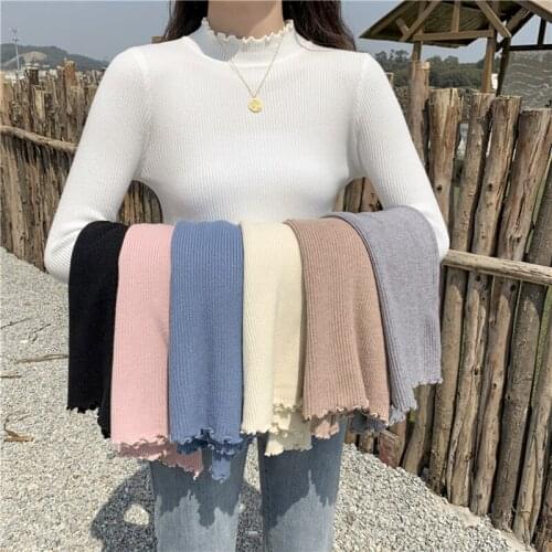 Turtleneck Ruched Oversiz Women Sweater 2020 New Autumn Pullovers Winter Slim Knitted Pullovers Jumper Soft Warm Pull Femme Pink