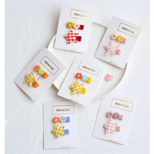 10set/Lot New Children Girls Small Fresh Flower Star Ornament Hair Clips Princess Lovely Hairpins Kids Hair Accessories