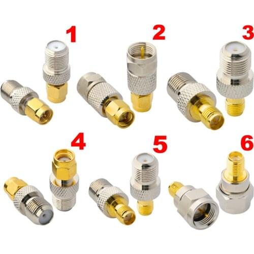 2 Pieces SMA to F Kit RF Coax Coaxial Adapter Connector F Male Female to SMA Male Female TV Coax Adapter F to SMA connector