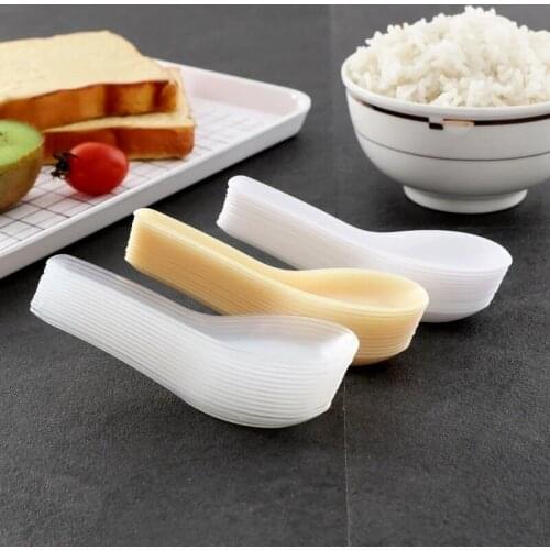 60Pc Mini Disposable Spoons Plastic One-Off Clear Soup Spoons Kitchen Tool For Jelly Ice Cream Dessert Appetizer Tableware Tools