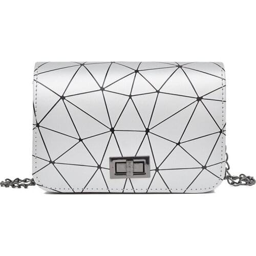 Free Shipping small bag girl 2020 summer new fashion Korean versatile one shoulder chain lock white fairy