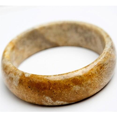 Drop Shipping Genuine Coral Natural Gems Stone Fashion Charm Round Bangle Bracelets Inner Diameter 60mm