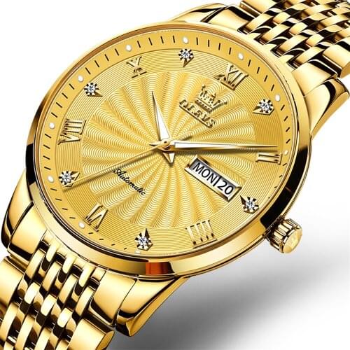 OLEVS Hot Mechanical Watch Men Waterproof Sport Automatic Watches Luminous Hands Auto Date Fashion Business Wristwatch for Men