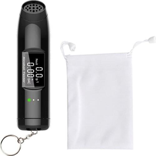 LCD Digital Alcohol Tester Quick Response Breathalyzer Breath Analyzer Alcotester Detector with Backlight Display USB charging D