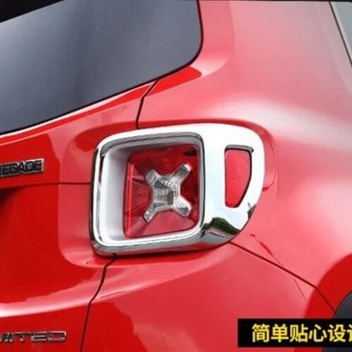 For Jeep Renegade 2014-2016 2017 2018 2019 Rear Light Cover Trim Tail lights Lamp ABS Chrome Stickers Car-Styling Accessories