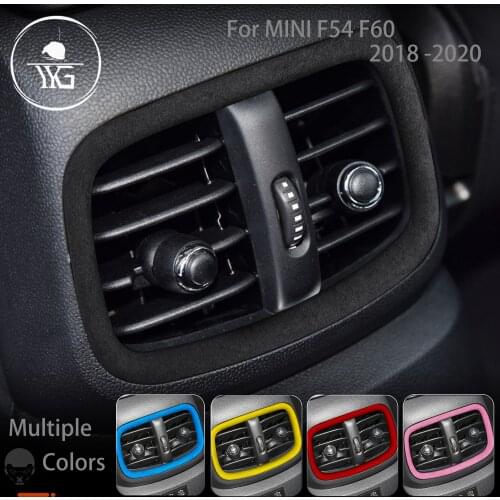 For Mini Cooper Hatch F54 F60 2018-2020 Rear Air Conditioning Vents Suede ABS Trim Cover Turn Fur Wrap Car Moulding Accessories