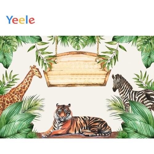 Yeele Wild Animal Jungle Forest Backdrop Newborn Baby Shower Boy Birthday Party Photography Background Photo Studio Photophone