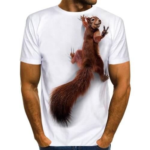 Mens Squirrel T Shirt ,3D Print Shirt Animal Graphic Tees ,Lovely Pattern Tops Men/Women Cute Puppy Face Tee Funny Pet T-shirt