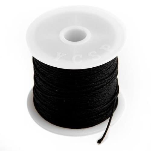 Hot Roll Black Waxed Cotton Necklace Beads Cord String 1mm HOT