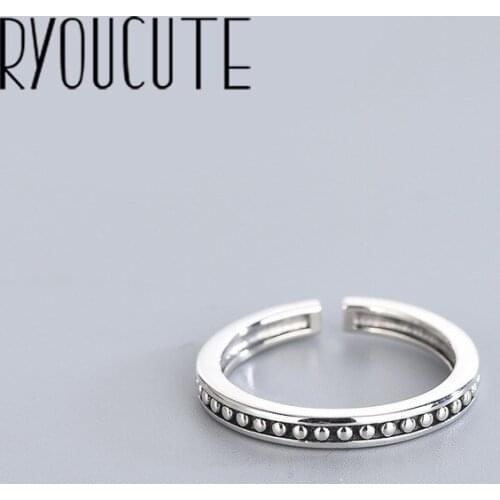 New Trendy Personality Punk Round Beads Rings For Women Lady Resizable Size Rings Party Jewelry Charm Gifts 2021