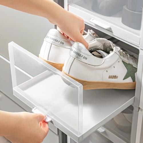 Fashion Shoe Box Transparent Clear Sneakers AJ Basketball Shoes Display Box High-tops Boots Organizer box Combination Cabinet