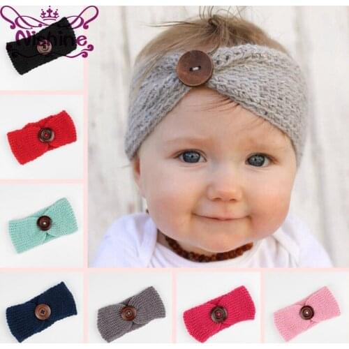 Nishine Fashion Newborn Turban Ear Winter Warm Headband Crochet Knitted Hairband Headwrap Kids Hair Band Accessories