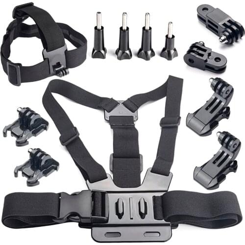 Chest mount strap Head strap J-Hook Quick Base 3-way Arm for Gopro 9 8 7 6 5 4 Accessories Xiaomi yi 4k SJCAM SJ4000 SJ5000 F68