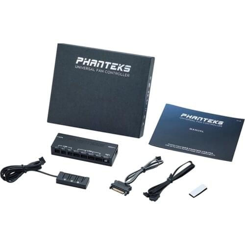 PHANTEKS Universal 3pin 4pin Chassis Fan Controller HUB 8 in 1 Adapter Manual or PWM Speed Control Case cooling Fan Spliter