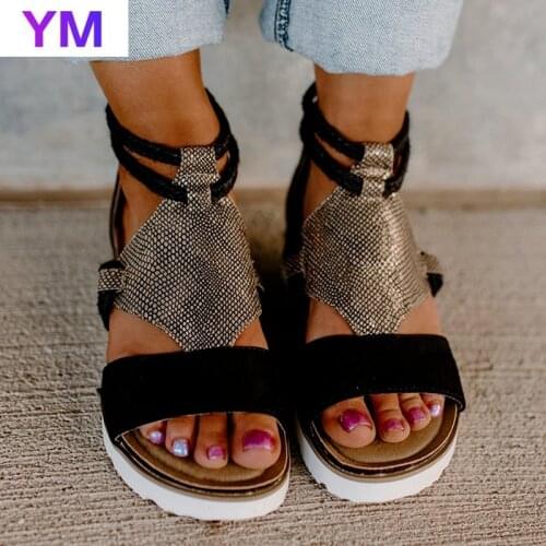 Sandals Women Summer New Ladies Leopard Open Toe Fashion Casual Wedges Ankle Strap Zip All Match Zapatos De Mujer Plataforma 43