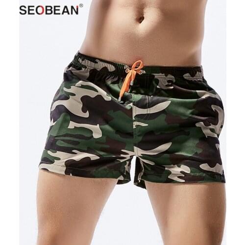 SEOBEAN Mens Board Shorts Men Camouflage Beach Shorts Male Summer Seaside Quick Dry Beachwear Bermudas Shorts With Pockets